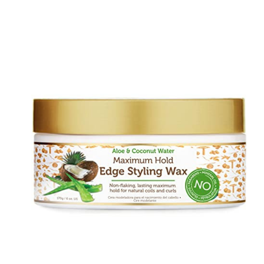 African Pride Moisture Miracle Aloe & Coconut Water Maximum Hold Edge Styling Wax 6oz