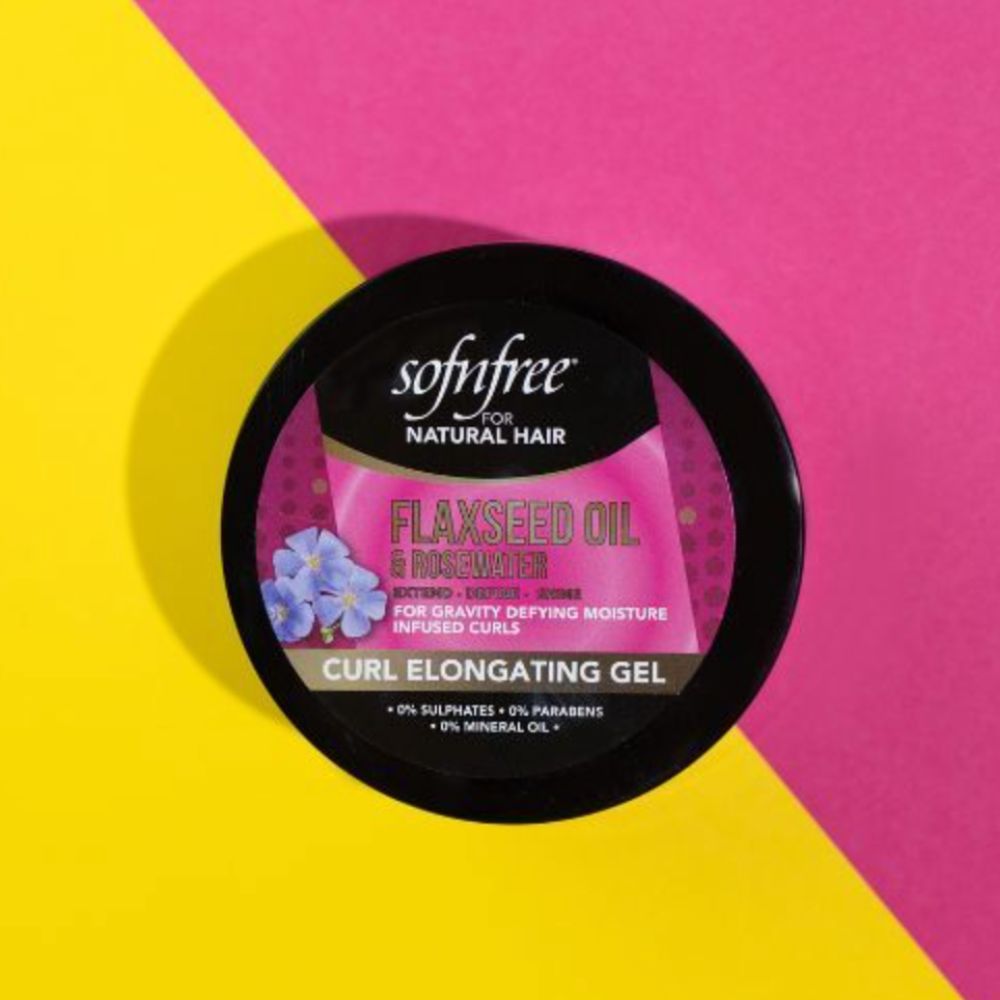 SofnFree for Natural Hair Flaxseed Oil & Rosewater Curl Elongating Gel 11oz