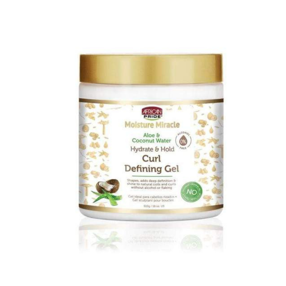 African Pride Moisture Miracle Aloe & Coconut Water Hydrate & Hold Curl Defining Gel 18oz