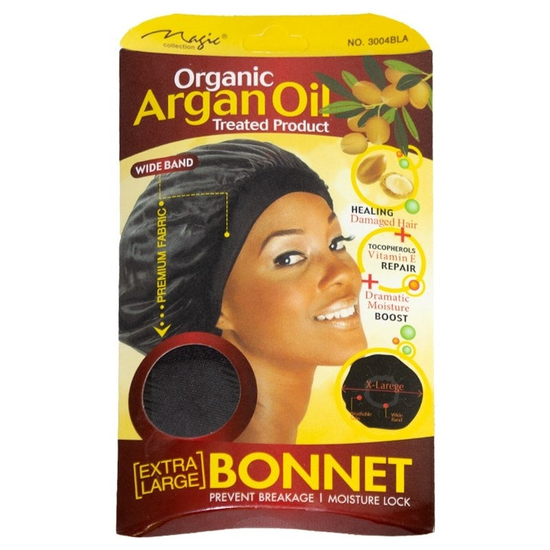 Magic 3004BLK Argan Oil Extra-Large Satin Bonnet