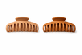 2 Brown Shaded Plastic Claw Clips for Hair