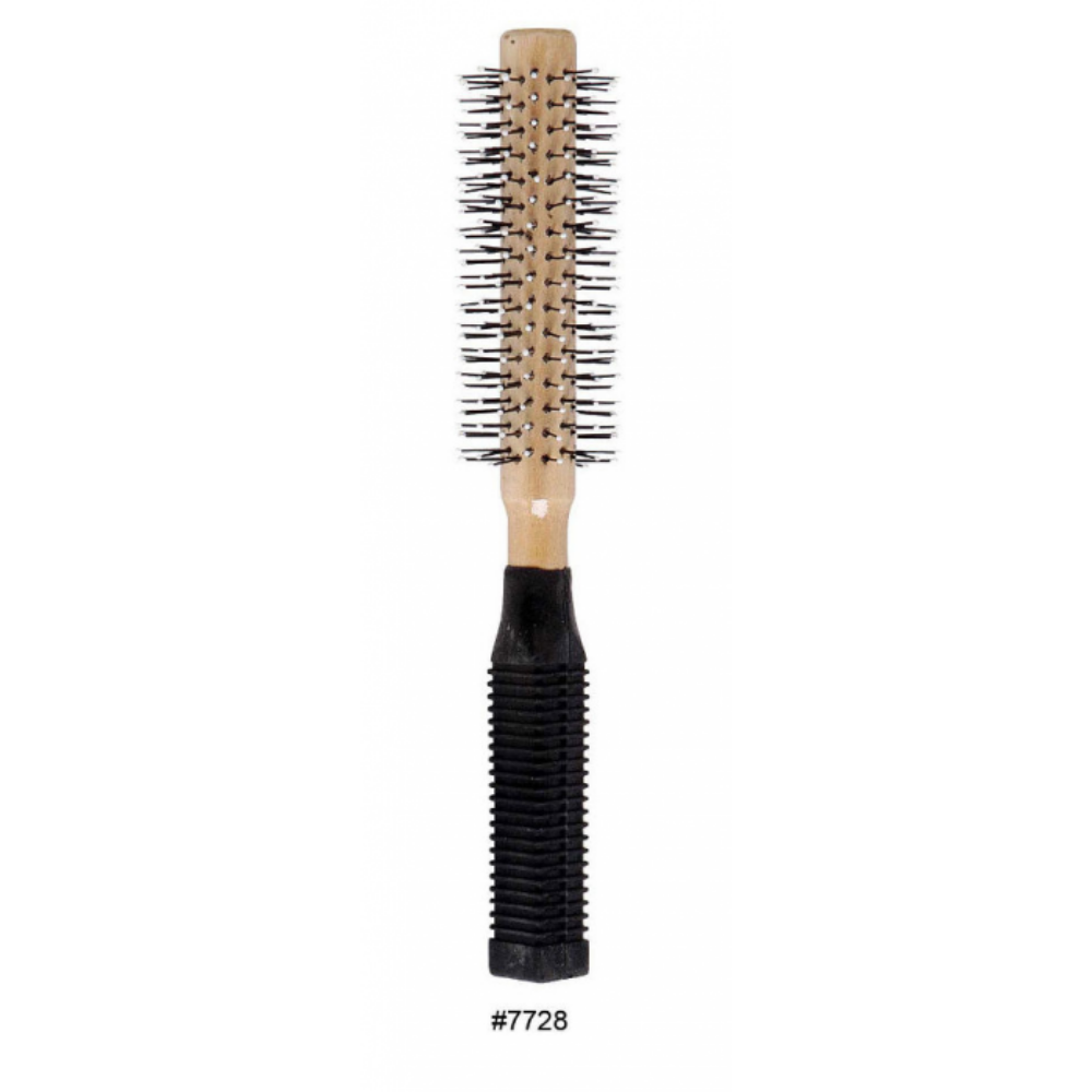 Magic 7728 Nylon Roller Hair Brush with Rubber Handle and Bristles