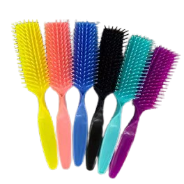 Coloured Plastic Bristle Scalp & Detangling Hair Brush
