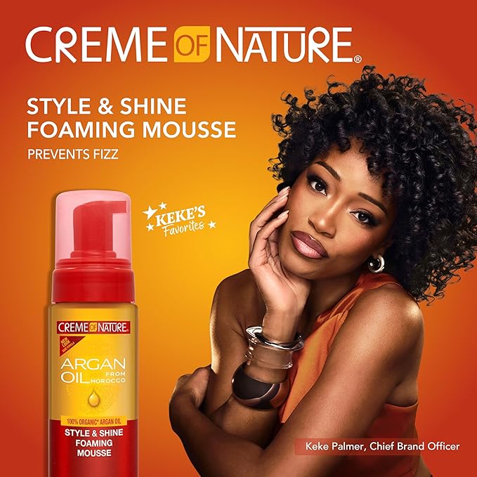 Creme Of Nature Argan Oil Style & Shine Foaming Wrap Mousse 7oz