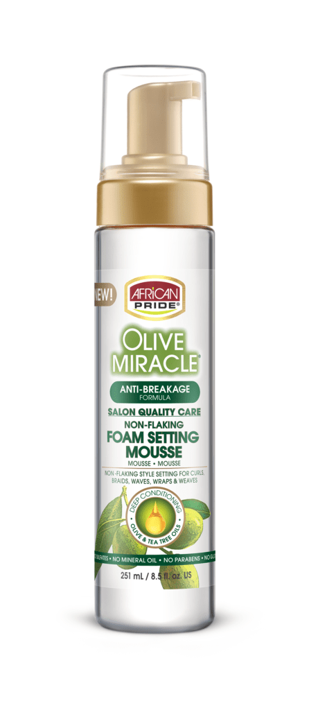 African Pride Olive Miracle Non-Flaking Foam Setting Mousse 8oz