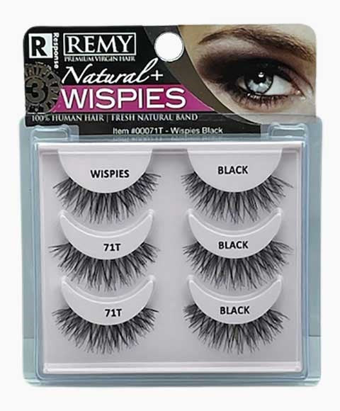 Response Remy Premium Virgin Natural Human Hair Natural Wispies Eyelashes Triple Pack