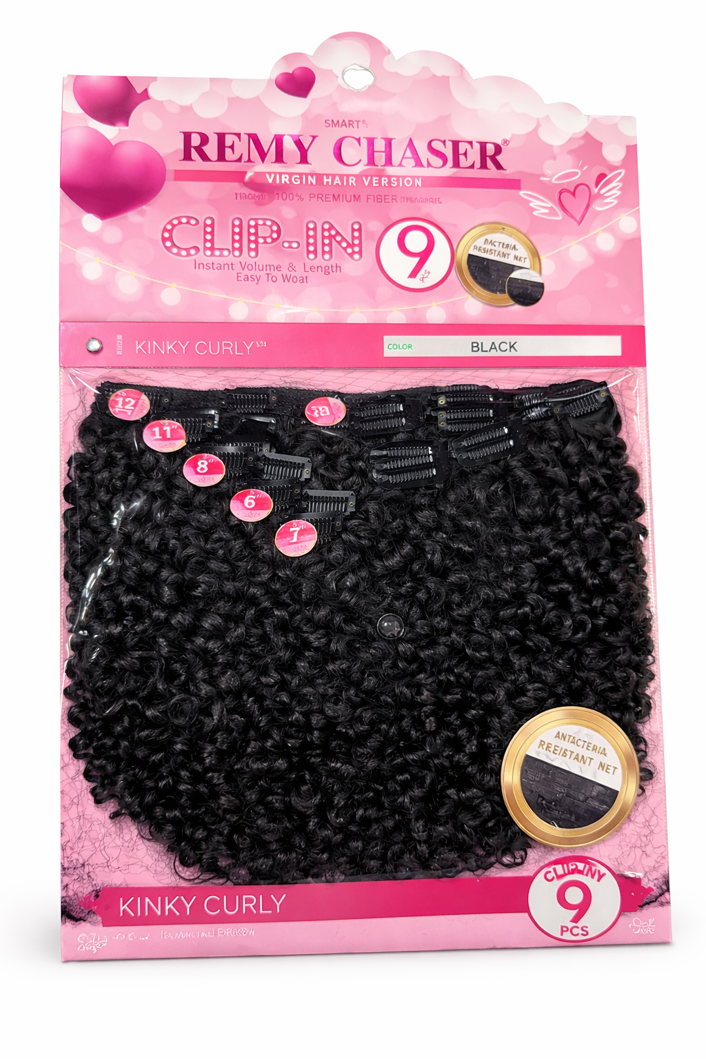 Remy Chaser KINKY CURLY Clip 18" (9 Pieces)”