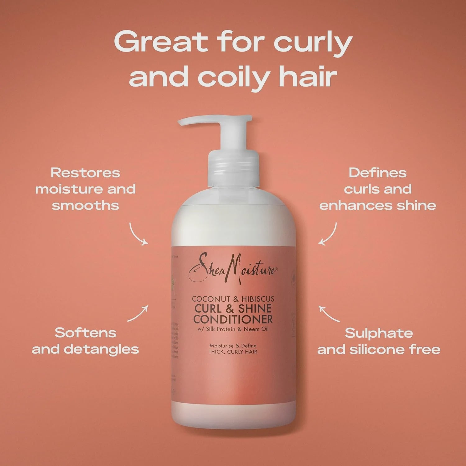 Shea Moisture Curl & Shine Coconut & Hibiscus Conditioner 13oz