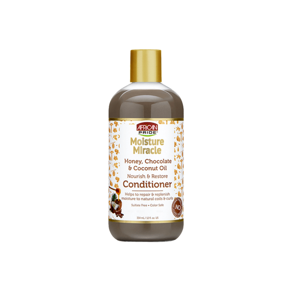 African Pride Moisture Miracle Nourish & Restore Honey, Chocolate & Coconut Oil Conditioner 12oz