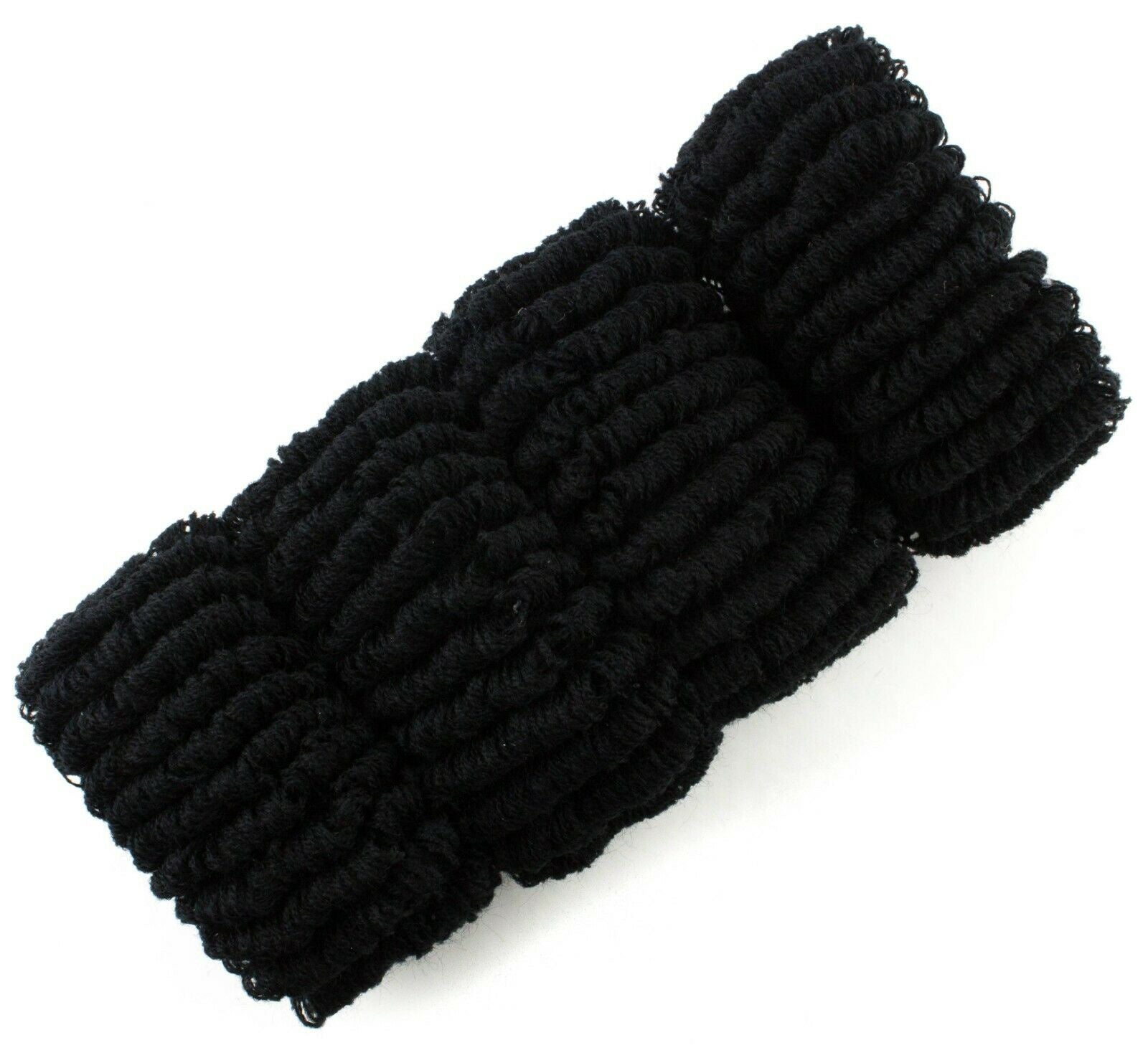 Soft Thick Black Fuzzy Hairbands Pack of 12