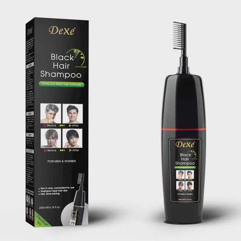 Dexe Black Hair & Brown Hair Shampoo Bottle Comb