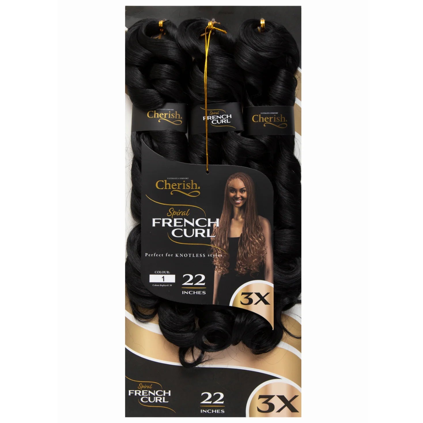 Cherish Bulk 3X Pre-Stretched Spiral French Curl Braiding Hair