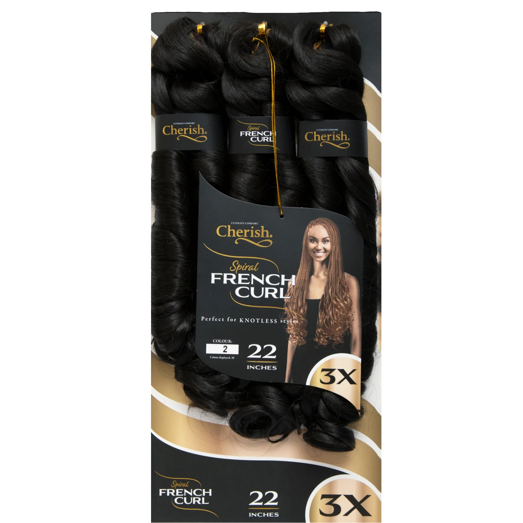 Cherish Bulk 3X Pre-Stretched Spiral French Curl Braiding Hair