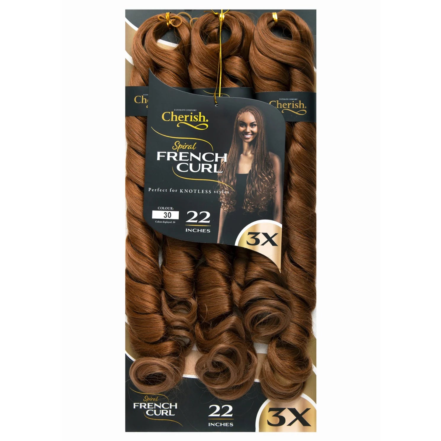 Cherish Bulk 3X Pre-Stretched Spiral French Curl Braiding Hair