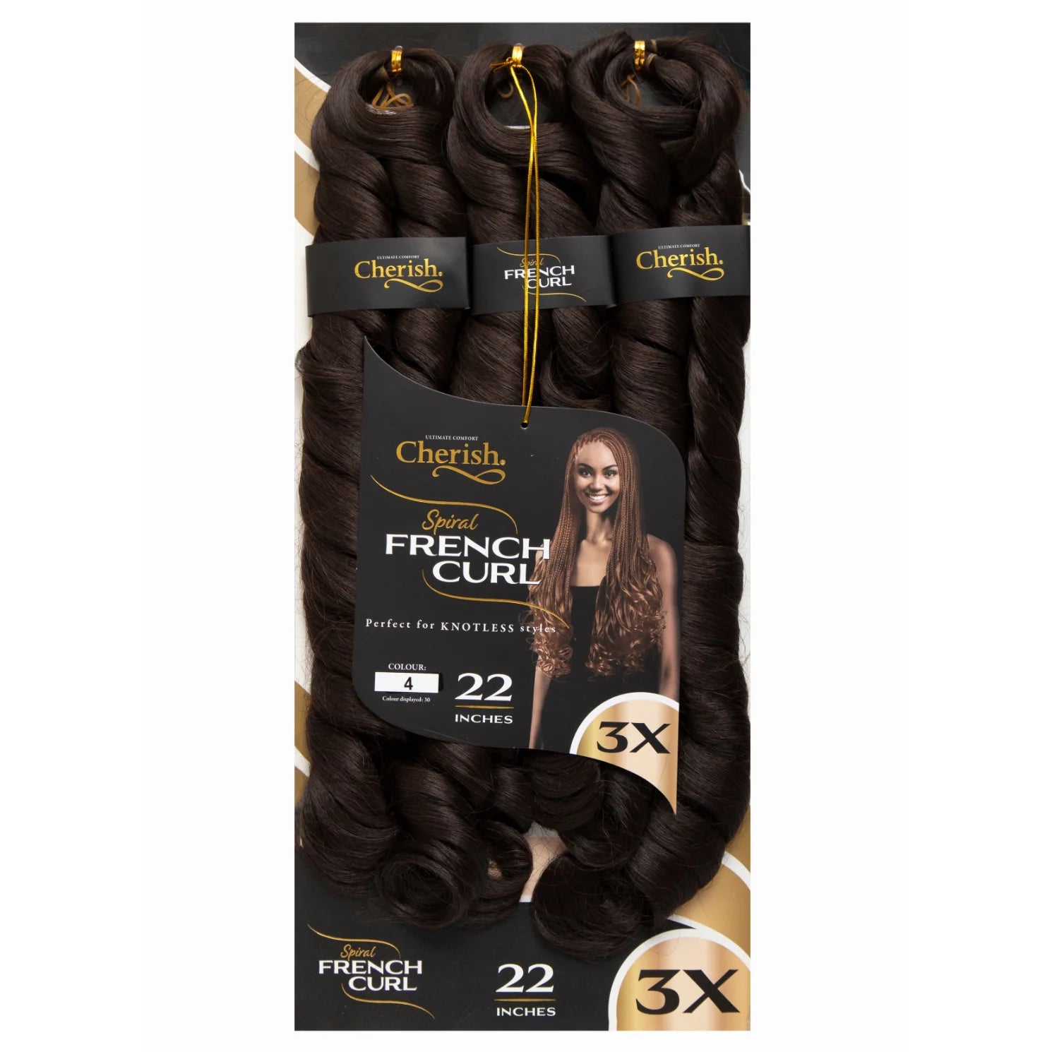 Cherish Bulk 3X Pre-Stretched Spiral French Curl Braiding Hair
