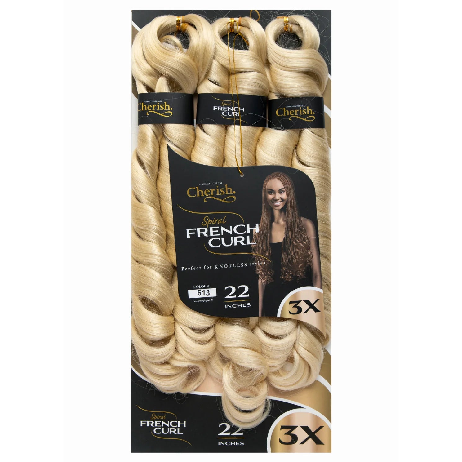 Cherish Bulk 3X Pre-Stretched Spiral French Curl Braiding Hair
