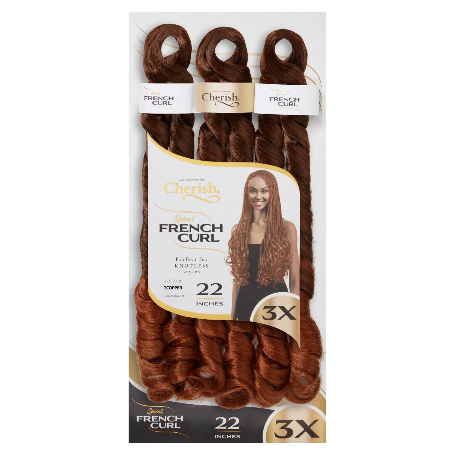 Cherish Bulk 3X Pre-Stretched Spiral French Curl Braiding Hair