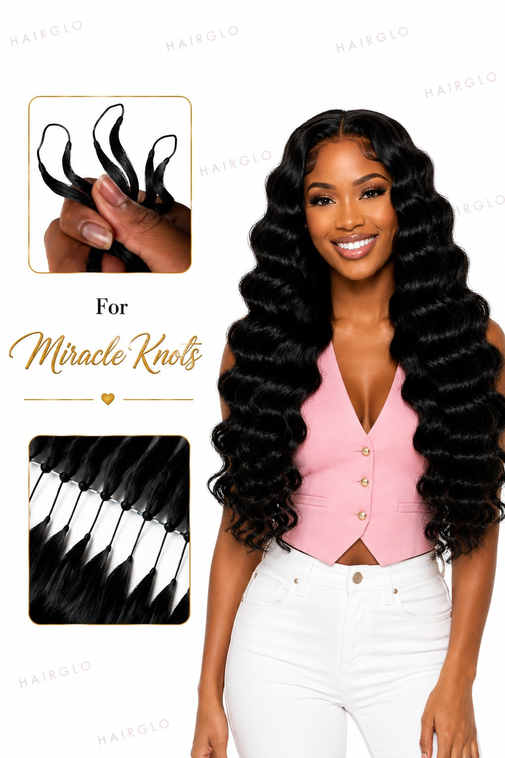 Loose Deep Wave Feather Crochet Human Hair for Miracle Knots | HAIRGLO