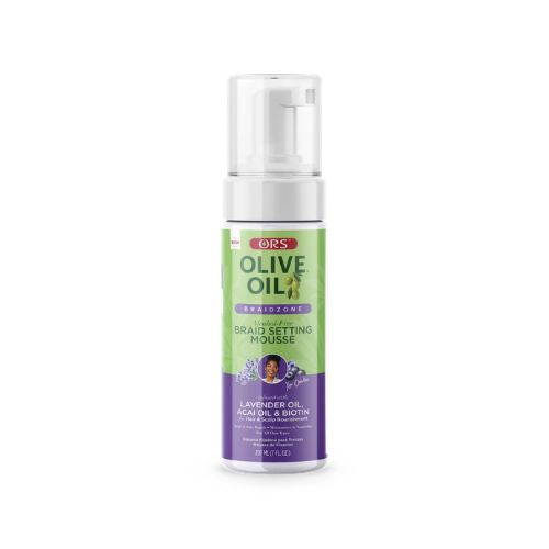 ORS Braidzone Lavender Oil, Acai Oil & Banana Oil Braid Setting Mousse 7oz