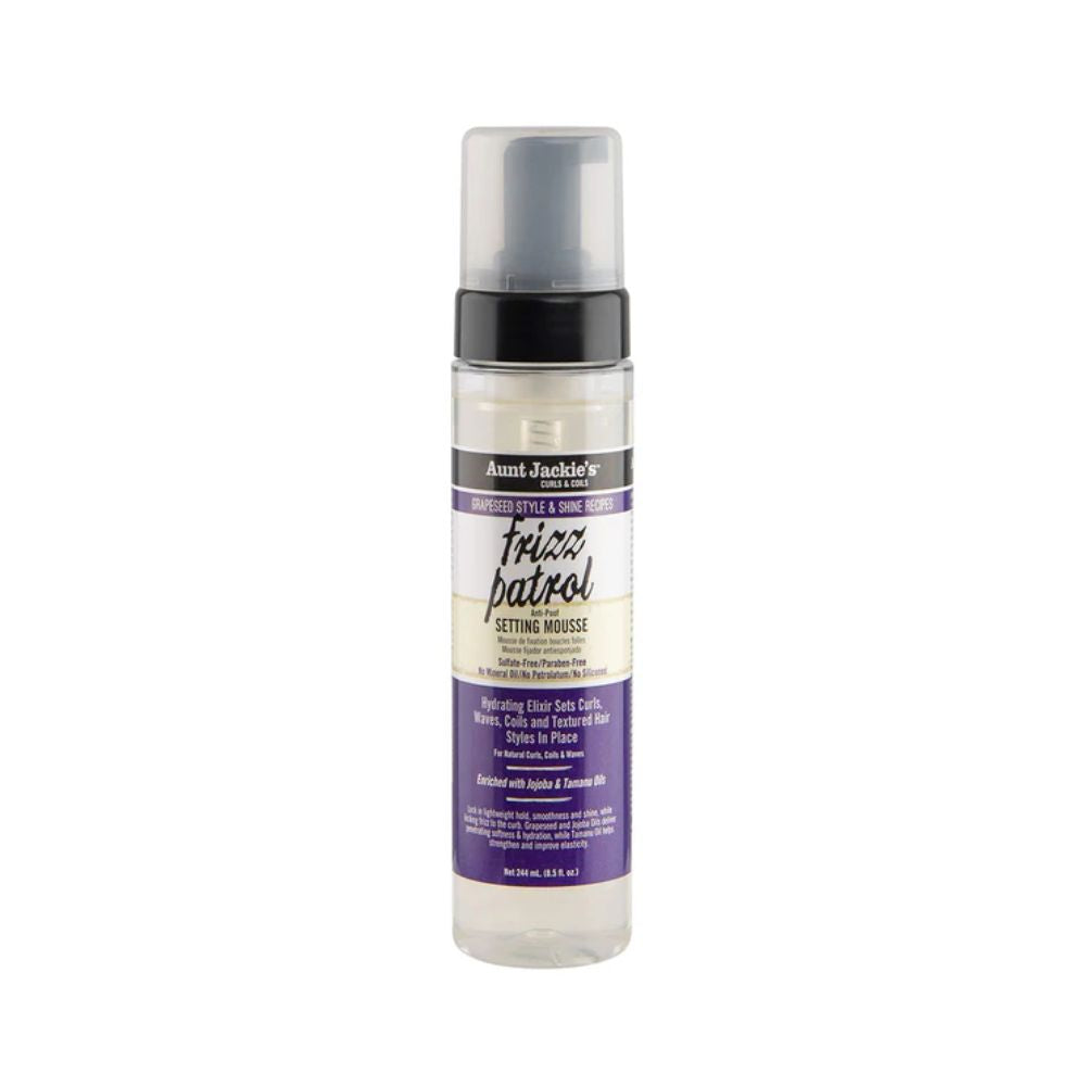 Aunt Jackies Grapeseed Style & Shine Frizz Patrol Setting Mousse 8.5oz