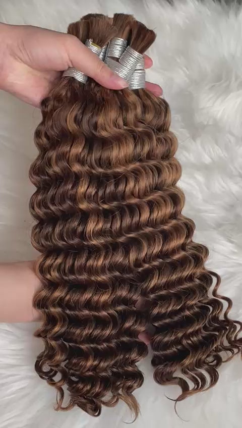 Deep Wave Human Hair Bulk for Boho & Goddess Braids | HAIRGLO