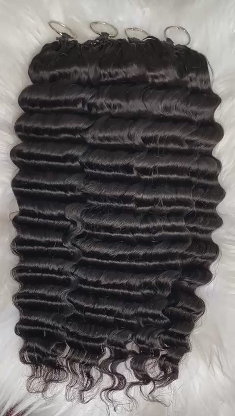 Loose Deep Wave Feather Crochet Human Hair for Miracle Knots | HAIRGLO