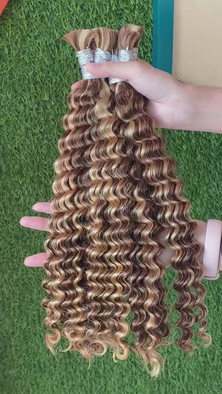 Deep Wave Human Hair Bulk for Boho & Goddess Braids | HAIRGLO