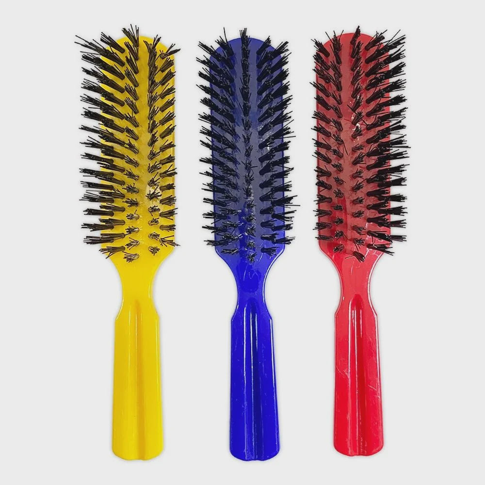 Hard Coloured Boar Bristle Plastic Hair Brush