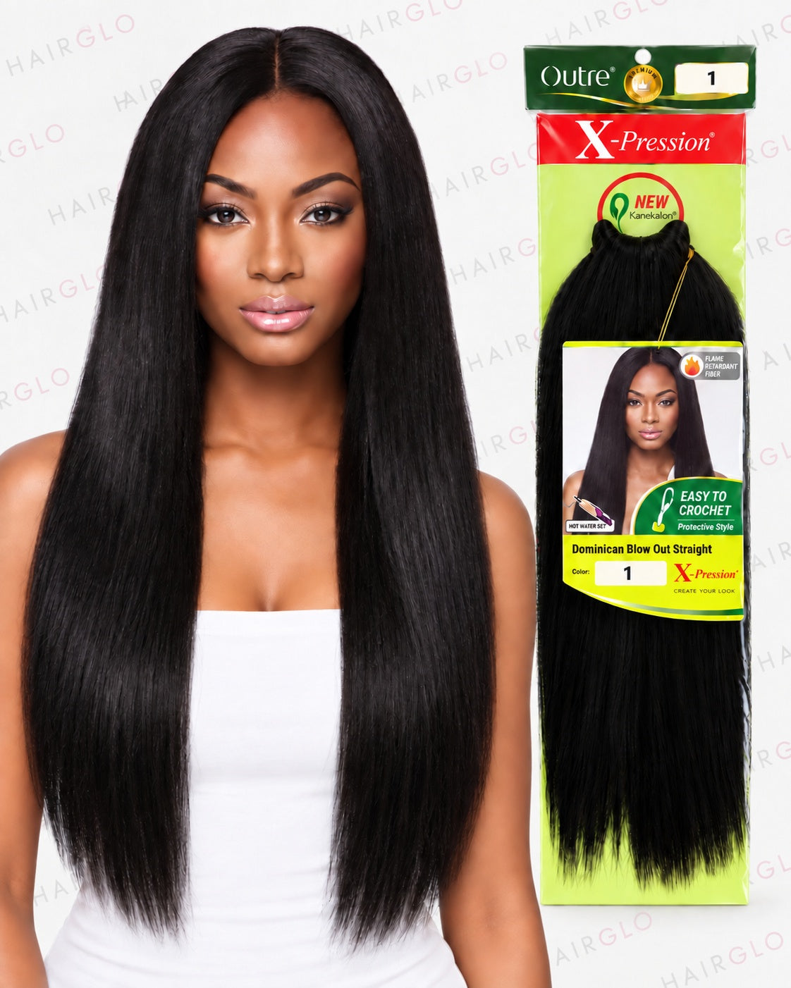Xpression Dominican Blow Out Straight Pre-Looped Crochet Hair