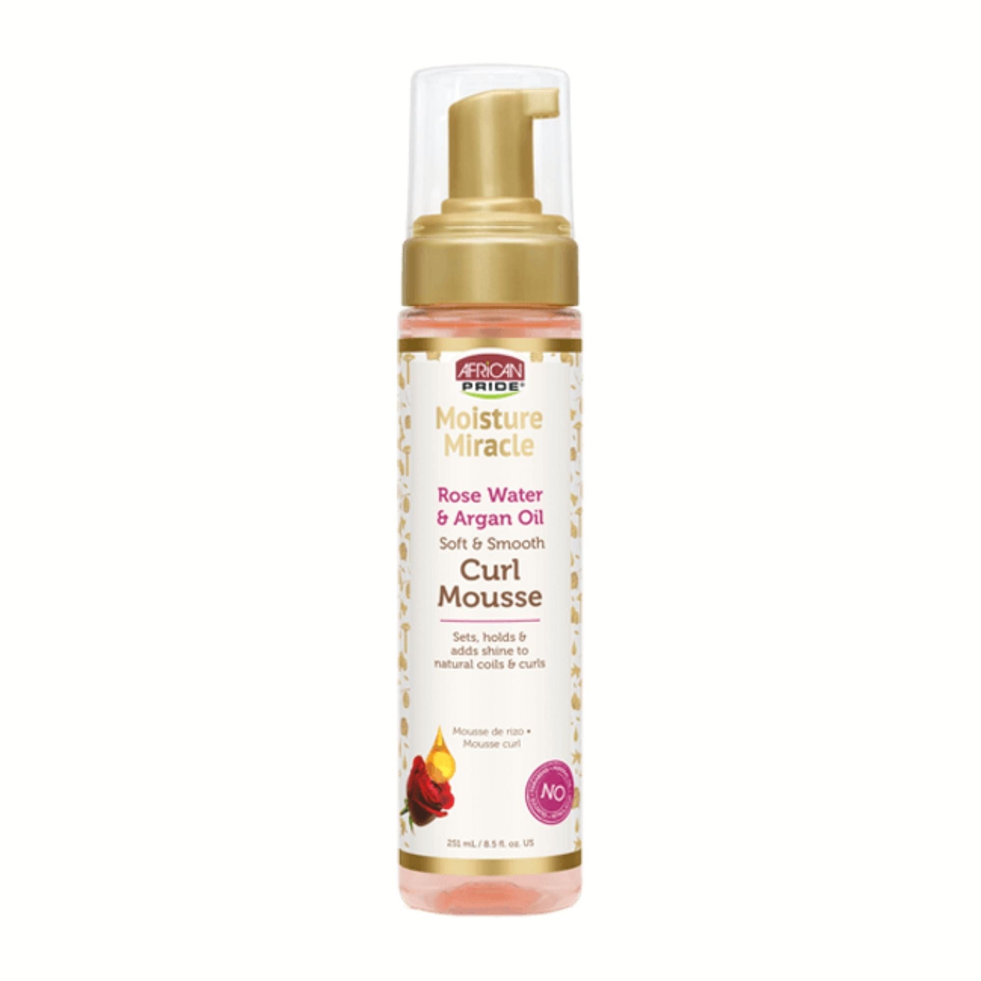 African Pride Moisture Miracle Rose Water & Argan Oil Curl Mousse 8.5oz