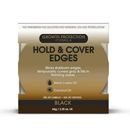 African Pride Black Castor Oil Growth Formula Hold & Cover Black Edges 2.2.oz