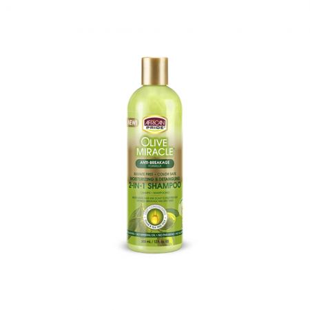African Pride Olive Miracle Anti-Breakage 2 in 1 Shampoo and Conditioner 12oz