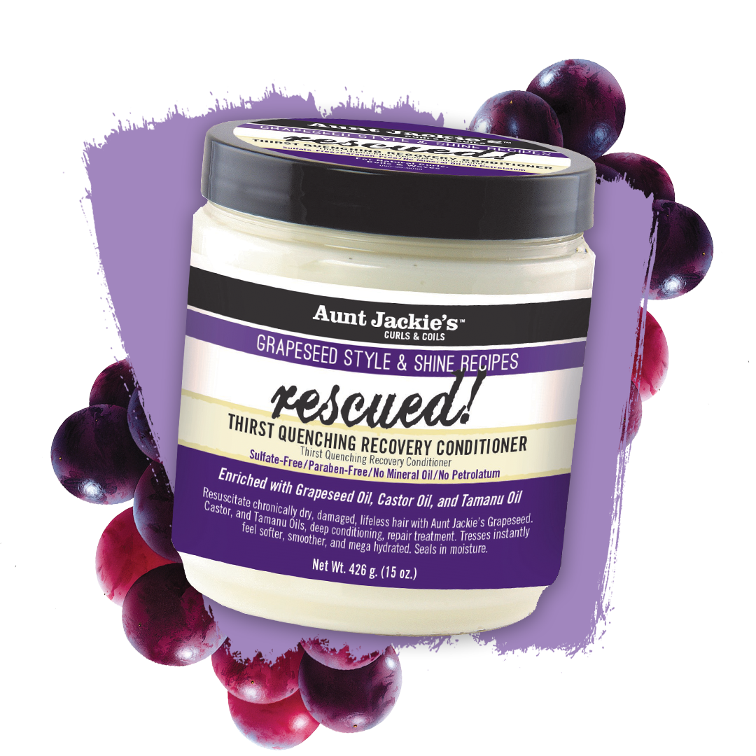Aunt Jackies Grapeseed Style & Shine Rescued! Thirst Quenching Recovery Conditioner 15oz