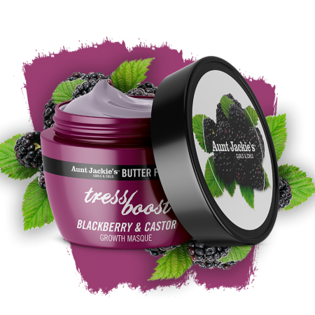 Aunt Jackies Butter Fusions Tress Boost Blackberry & Castor Hair Growth Masque 8oz