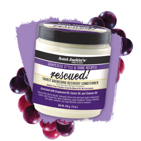 Aunt Jackies Grapeseed Style & Shine Rescued! Thirst Quenching Recovery Conditioner 15oz