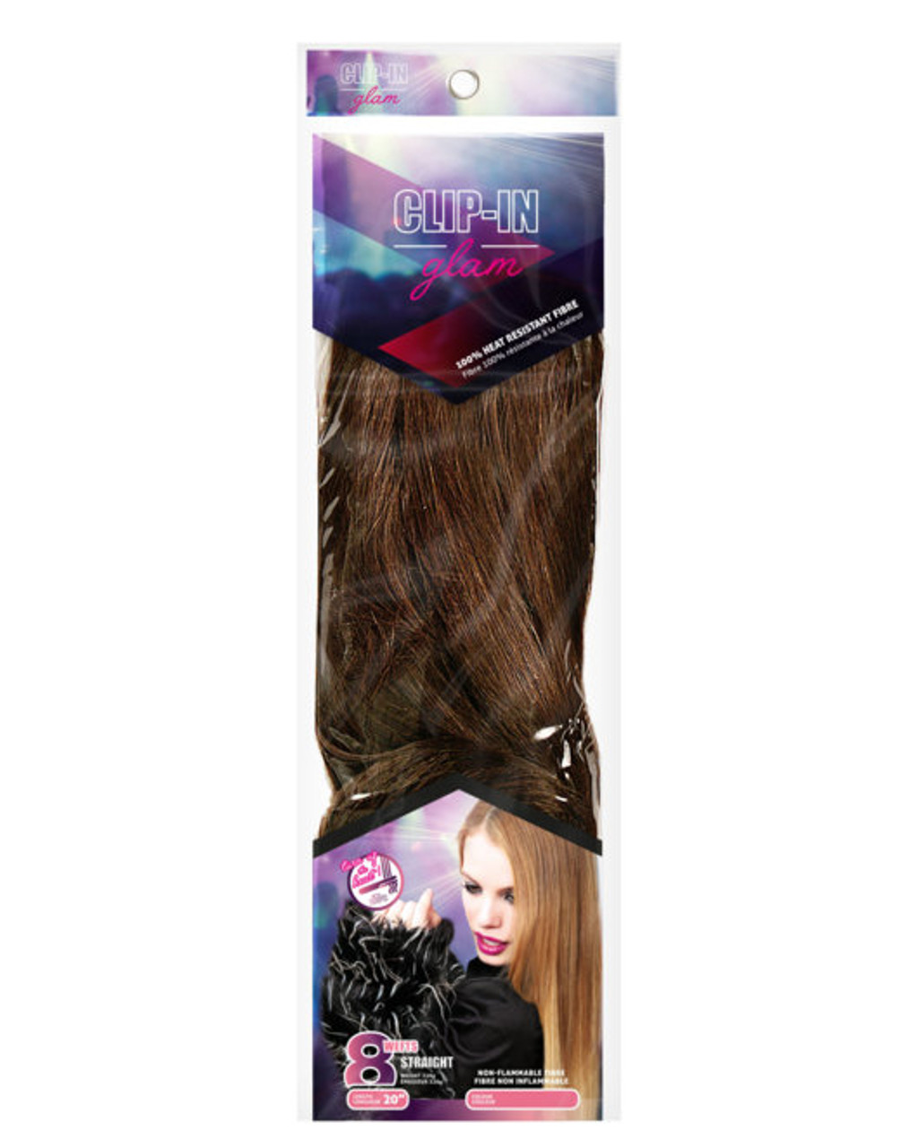 Clip-In Glam Straight 8-Piece Hair Extensions